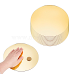 Acrylic Self Adhesive Mirror Wall Decoration, Wedding Table Tray Decoration, Flat Round, Gold, 200x1.5mm(AJEW-WH0270-210)