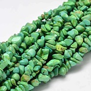 Chip Dyed & Heated Natural Magnesite Bead Strands, Lime Green, 5~14x5~10mm, Hole: 1mm, about 33.85 inch(G-L454-05)