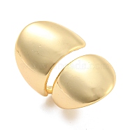 Real 14K Gold Plated Brass Cuff Earrings, Long-Lasting Plated, Teardrop, 15.5x16x26.5mm(EJEW-M232-02B-G)