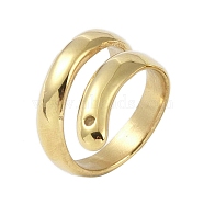 304 Stainless Steel Ion Plating(IP) Rings, Real 14K Gold Plated, Adjustable(RJEW-R147-01G)