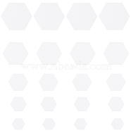 5 Bags 5 Styles Paper Quilting Templates, Hexagon, DIY Patchwork Sewing Crafts, White, 14~39x15.5~44x0.3mm, 100pcs/bag, 1 bag/style(DIY-GF0008-74)