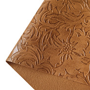 Embossed Flower Pattern Imitation Leather Fabric, for DIY Leather Crafts, Bags Making Accessories, Goldenrod, 30x135cm(PW-WG18445-08)