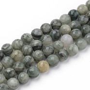 Natural Green Line Jasper Beads Strands, Faceted, Round, 6~6.5mm, Hole: 1mm, about 63pcs/strand, 15.5 inch(G-Q462-102-6mm)