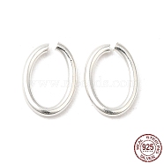 925 Sterling Silver Open Jump Rings, Oval, Silver, 18 Gauge, 8x5.5x1mm, Inner Diameter: 3.5x6.3mm, about 71pcs/10g(STER-NH0001-36F-S)