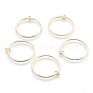 Brass Links connectors, Ring, Nickel Free, Real 18K Gold Plated, 27.5x25x1mm, Hole: 1.2mm(X-KK-L169-19G)