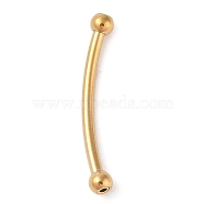 304 Stainless Steel Curved Tube Beads, Golden, 31x4x4mm, Hole: 1.2mm(STAS-M061-04G)