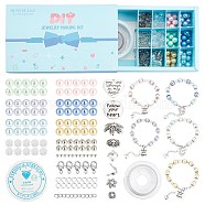SUNNYCLUE Ocean Pearl Bracelet DIY Making Kit, Including Glass Pearl Beads, Iron End Chains, Alloy Pendants & Beads & Bead Caps, Iron & Brass Crimp Beads, Tail Wire, Mixed Color, Pendant: 12pcs/set(DIY-SC0017-88)