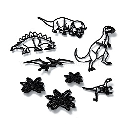 8Pcs Dinosaur Theme Food Grade Plastic Cookie Cutter Set, Bakeware Tools, Black, 34~123x41~110x10mm, 8pcs/set(DIY-D047-12)