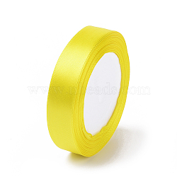Single Face Satin Ribbon, Polyester Ribbon, Yellow, 3/4 inch(20mm), about 25yards/roll(22.86m/roll), 250yards/group(228.6m/group), 10rolls/group(RC20mmY015)