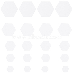 5 Bags 5 Styles Paper Quilting Templates, Hexagon, DIY Patchwork Sewing Crafts, White, 14~39x15.5~44x0.3mm, 100pcs/bag, 1 bag/style(DIY-GF0008-74)