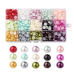 ABS Plastic Cabochons, Imitation Pearl, Half Round, Mixed Color, 10x4.5mm(SACR-X0014-10mm-01)