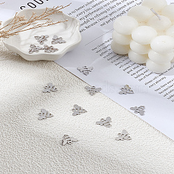 16Pcs 304 Stainless Steel Charms, Bee, Stainless Steel Color, 12.5x14x1mm, Hole: 1.5mm(STAS-LP0003-35)