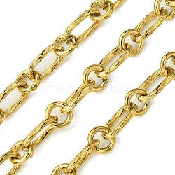 Ion Plating(IP) 304 Stainless Steel Chains, Unwelded, with Spool, Golden, 12x6x1.5mm(CHS-Q005-01G)