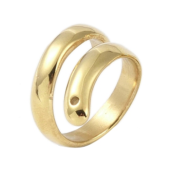 304 Stainless Steel Ion Plating(IP) Rings, Real 14K Gold Plated, Adjustable