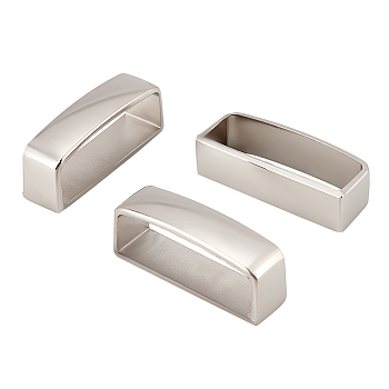 1 Set Zinc Alloy Belt Loop Keepers, for Men's Belt Buckle Accessories, Platinum, 4.3x1.8x1.2cm, Inner Diameter: 4x1.4cm, 3pcs/set