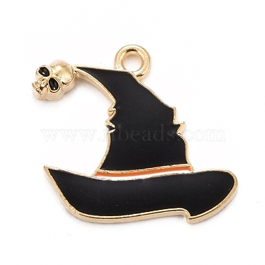 Light Gold Black Hat Alloy+Enamel Pendants