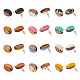 craftdady 12paires 12 couleurs résine opaque et clous d'oreilles en bois de noyer(MAK-CD0001-05)-2