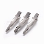 Iron Alligator Hair Clip Findings, Platinum, 45x10x0.3~11mm(PHAR-WH0006-03P)
