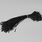 Polyester Snap Lock Hang Tag String, Loop Fastener Hook Ties, Black, 20x0.28cm(DJ-PW-WG51117-02)