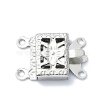 Non-Tarnish 304 Stainless Steel Box Clasp, Stainless Steel Color, 10x15mm, Hole: 1mm(STAS-Q318-04P)