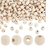 1000Pcs Natural Unfinished Wood Beads, Macrame Beads, Round Wooden Large Hole Beads for Craft Making, Navajo White, 12x10.5mm, Hole: 4mm(WOOD-GA0001-75)