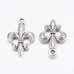 Tibetan Style Alloy Metal Fleur De Lis Pendants, Lead Free and Cadmium Free, Antique Silver, 24x14x3mm, Hole: 2mm(EA8747Y)