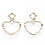 Brass Pendants, Nickel Free, Triangle, Real 18K Gold Plated, 16x11.5x1mm, Hole: 2mm(X-KK-N231-60-NF)