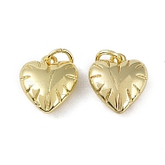 Brass Pendant with Jump Ring, Heart/Star Charm, Heart, 12x11x4mm, Hole: 3mm(KK-O147-01B-G)