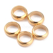 Rack Plating Brass Spacer Beads, Long-Lasting Plated, Flat Round, Real 24K Gold Plated, 4.5x1.7mm, Hole: 3mm(KK-O139-16C-G)