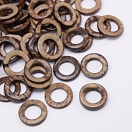 Wood Jewelry Findings Coconut Linking Rings, Camel, 20~23x2~5mm(X-COCO-O006C-12)