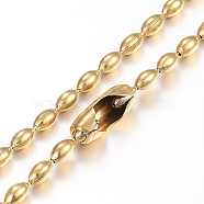 304 Stainless Steel Ball Chain Necklaces Making, Oval, Golden, 29.5 inch(75cm), 3.5x2mm(MAK-I008-03G-A02)