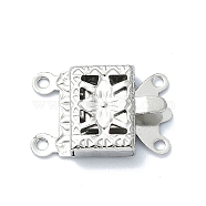 304 Stainless Steel Box Clasp, Stainless Steel Color, 10x15mm, Hole: 1mm(STAS-Q318-04P)