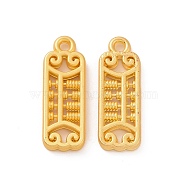 Rack Plating Alloy Pendants, Abacus Charms, Matte Gold Color, 18.5x6x1.5mm, Hole: 1.2mm(FIND-H034-11G)
