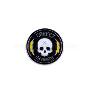 Safety Brooch Pin, Alloy Enamel Badge for Suit Shirt Collar, Skull, 30mm(JEWB-PW0001-005F)