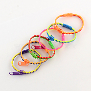 Plastic Zipper Bracelets, Mixed Color, 190x5.5mm(BJEW-A060-M3)