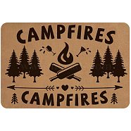 Linen and Rubber Ground Mat, Rectangle with Word CAMPFIRES, Peru, Word, 40x60cm(AJEW-WH0142-003)