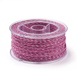 Macrame Cotton Cord, Braided Rope, with Plastic Reel, for Wall Hanging, Crafts, Gift Wrapping, Old Rose, 1mm, about 30.62 Yards(28m)/Roll(OCOR-H110-01A-14)