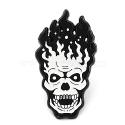 Punk Style Enamel Pins, Alloy Brooches, Skull, 29.5x16.5mm(JEWB-L018-05EB-05)