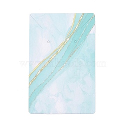 Hot Stamping Cardboard Paper Jewelry Display Cards, for Hanging Earring & Necklace, Rectangle, Pale Turquoise, 9x6x0.04cm, Hole: 1.6mm(CDIS-A005-01D)