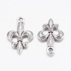 Tibetan Style Alloy Metal Fleur De Lis Pendants, Lead Free and Cadmium Free, Antique Silver, 24x14x3mm, Hole: 2mm(EA8747Y)
