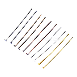 200Pcs 5 Colors Iron Flat Head Pins, Cadmium Free & Lead Free, Mixed Color, 38x0.7mm, 40pcs/Color(IFIN-CJ0001-41)