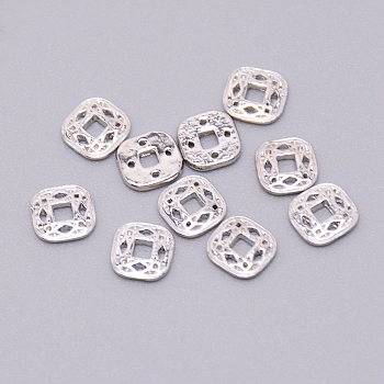 Alloy Cabochons, Nail Art Decoration Accessories, Hollow Square, Cadmium Free & Lead Free, Platinum, 7x7x1mm