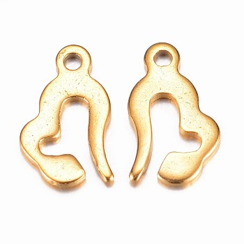 Ion Plating(IP) 304 Stainless Steel Charms, Heart, Golden, 13x8x1mm, Hole: 1mm