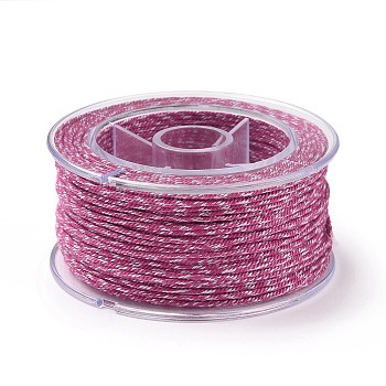 Macrame Cotton Cord, Braided Rope, with Plastic Reel, for Wall Hanging, Crafts, Gift Wrapping, Old Rose, 1mm, about 30.62 Yards(28m)/Roll