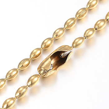 304 Stainless Steel Ball Chain Necklaces Making, Oval, Golden, 29.5 inch(75cm), 3.5x2mm