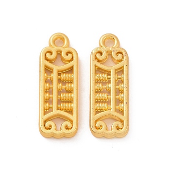 Rack Plating Alloy Pendants, Abacus Charms, Matte Gold Color, 18.5x6x1.5mm, Hole: 1.2mm