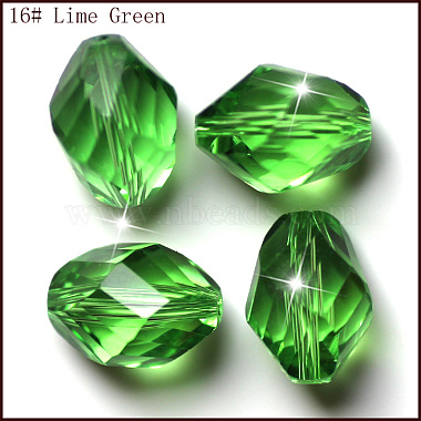 13mm LimeGreen Bicone Glass Beads