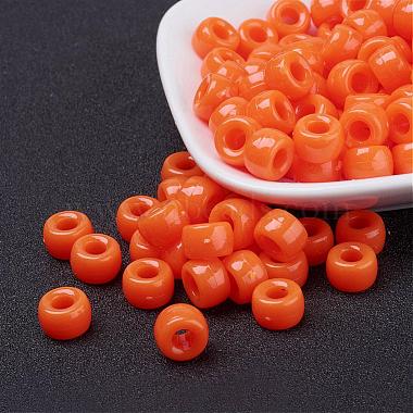 9mm OrangeRed Barrel Acrylic Beads