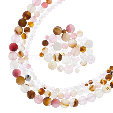 Round Tigerskin Glass Beads