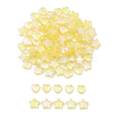 Yellow Mixed Shapes Acrylic Beads